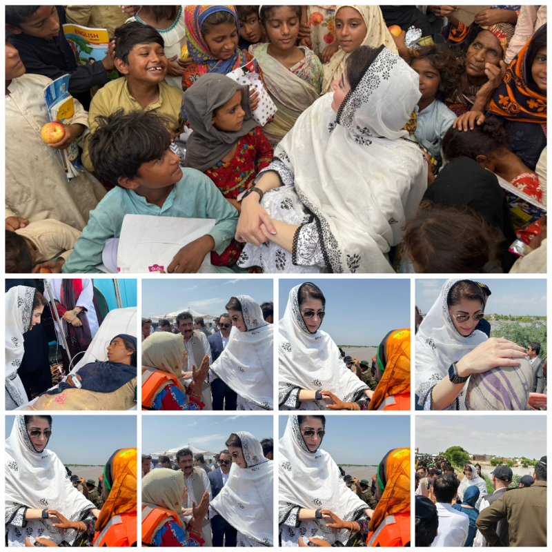 فلڈ ریلیف کیمپ میں وزیراعلیٰ مریم نواز کا دورہ، انتظامات کا جائزہ، فوری اقدامات کی ہدایت